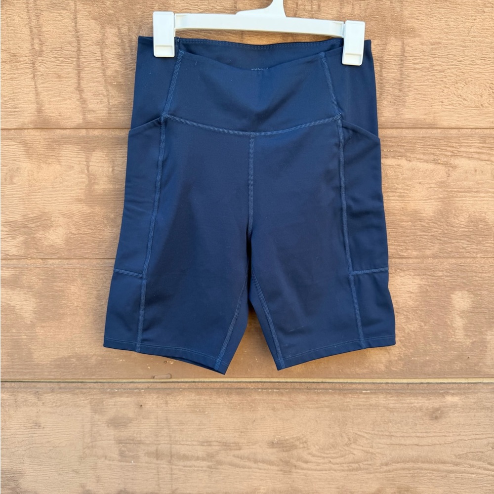 Girlfriend Collective High-Waist Navy Active Bike Shorts